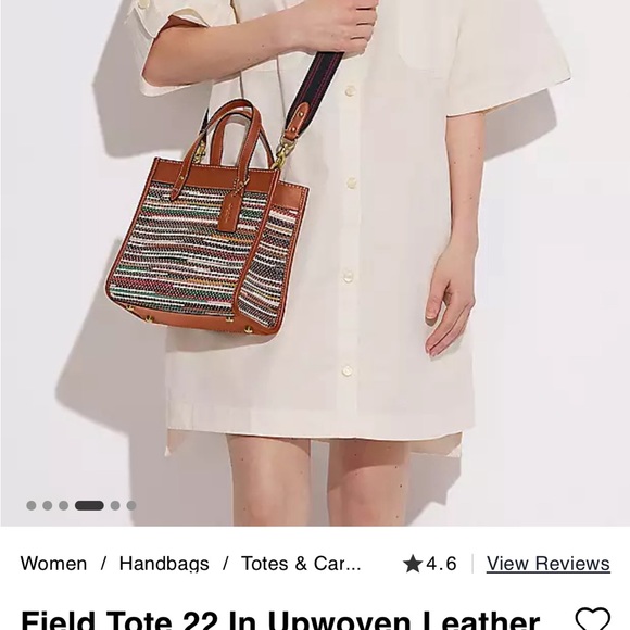 Coach Field Tote 22 in Upwoven Leather - Picture 10 of 11